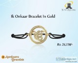Ik Onkaar Bracelet In Gold With Diamonds