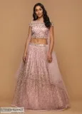 PINK EMBROIDERED CAPE STYLE LEHENGA SET
