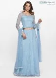 PRISTINE BLUE SCHIFFLY NET LEHENGA SET