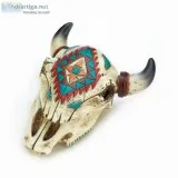 AZTEC OX SKULL TRINKET BOX