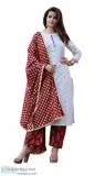 Bagda Fashion Women s Cotton and Rayon Salwar Suit (KPCWM_White_