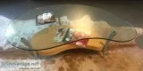 Double-Tiered Glass Top Coffee Table For Sale