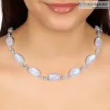 Rainbow Moonstone Necklace-NSL(RBM-12- 8)  Rananjay Exports