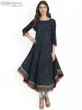 Amayra Women s Cotton Anarkali Kurti (Blue)