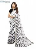 SIRIL chiffon with blouse piece Saree (1367S114_ White Black_ OS