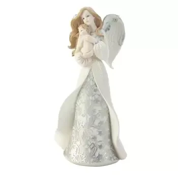 ANGEL CRADLING BABY FIGURINE