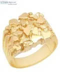 Men s 14K Gold Plated Sterling Silver Nugget Ring - Mens Rings