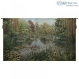Monet Horizontal With Small Frame Border Belgian Wall Tapestry