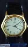Exquisite 18K Gold Swiss Dress Watch. EBEL 1911 887902. Leather 