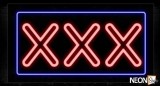 Triple X With Blue Border Neon Sign