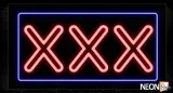 Triple X With Blue Border Neon Sign