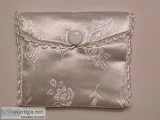WHITE BROCADE ROSARY CASE