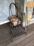 Cast Iron Firewood Ring and tools