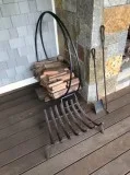 Cast Iron Firewood Ring and tools