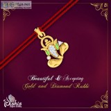 Dishis Designer Jewellery Gold Diamond Rakhi Bracelet for men Sh