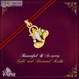 Dishis Designer Jewellery Gold Diamond Rakhi Bracelet for men Sh