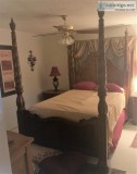 Queen poster bed all wood