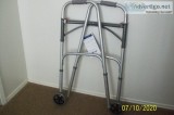 &quotDRIVE" STEEL FOLDING WALKER 2 BUTTONS 5" WHEELS