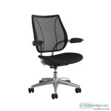 Liberty Task Chair Polished Aluminium - Black Fabric