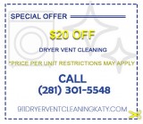 911 Dryer Vent Cleaning Katy TX