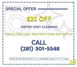 911 Dryer Vent Cleaning Katy TX