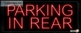 Parking In Rear In Red Neon Sign