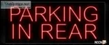 Parking In Rear In Red Neon Sign