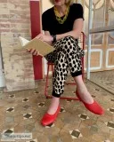The ultimate tall chica flats in red.