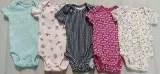 Preowned Carter s baby girls one piece or bodysuit pack of 5 siz