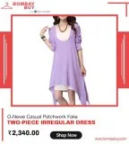 Women Patchwork Fake Two-Piece Irregular Dress - Low Price  Onli
