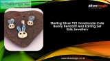Sterling Silver 925 Handmade Cute Bunny Pendant And Earring Set 