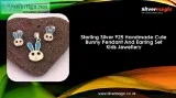Sterling Silver 925 Handmade Cute Bunny Pendant And Earring Set 