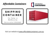 Shipping Container for Sale in Melbourne - Affordable Containers
