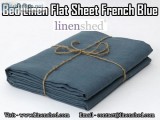 Bed Linen Flat Sheet French Blue At LINENSHED