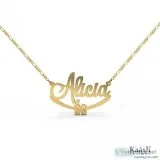 Personalized Name Necklace with Banner Gold Plated
