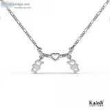 Two Boys Name Necklace White Gold Plated