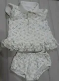 Preowned Ralph Lauren baby girl white ruffled floral polo dress 