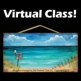 VIRTUAL CLASS 829 Beach Sign on wood pallet sign  PAINT AT HOME