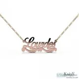 Personalized Name Necklace with Banner Rose Gold Plated