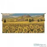 BUY TUSCAN SUNFLOWER WIDE LANDSCAPE ITALIAN TAPESTRY WALL HANGIN