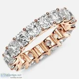 Order Best Asscher Cut Diamond Band in Rose Gold - www.eternityu