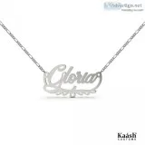 Personalized Name Necklace with Banner Silver