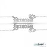 Custom Claister Black Crown Princess Name Necklace