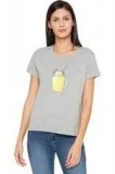 Shake Things Up Print Grey Melange Tee