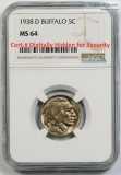 1938-D Buffalo Nickel (MS 64)