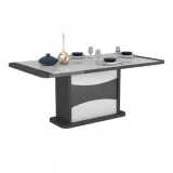 Buy Tymothi White And Grey High Gloss Dining Table