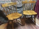 Pair of Vintage Solid Wood Tavern Chairs by Sidex