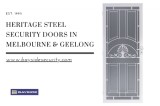 Buy Heritage Steel Security Doors in Melbourne &ndash Bayside Se