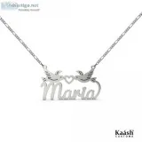 Personalized Name Necklace with Banner Silver