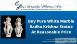 Buy Pure White Marble Radha Krishna Statue at Reasonable Price